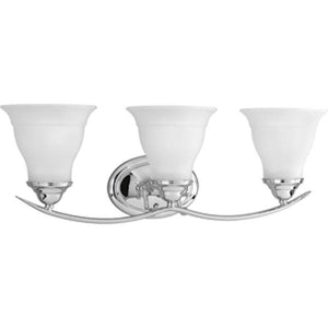 3 Light 120 volt Polished Chrome Vanity Etched Glass Light Fixture 2