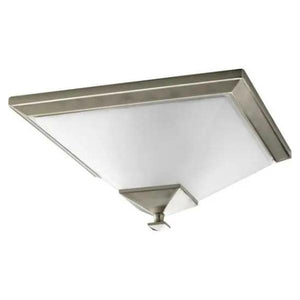 2 Light 120 volt Brushed Nickel Etched Opal Glass Ceiling Light Fixture 1