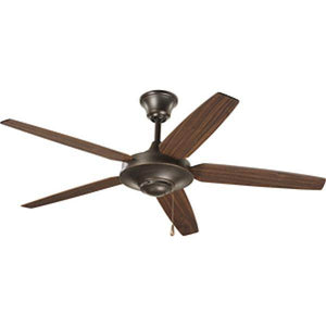 54" Antique Bronze 5 Medium Cherry/Classic Walnut Reversible Blade Ceiling Fan 1