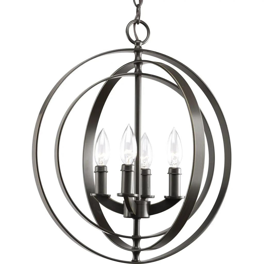 4 Light Antique Bronze Coastal Style Equinox Collection Pendant Light Fixture 1