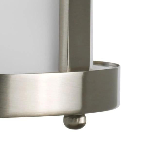 1 Light Brushed Nickel Distressed Glass with Etched Shade Pendant Light Fixture 3
