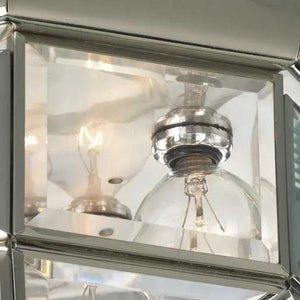 4 Light 120 volt Nickel Clear Beveled Glass Ceiling Light Fixture 2