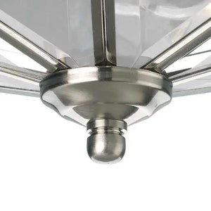 4 Light 120 volt Nickel Clear Beveled Glass Ceiling Light Fixture 3