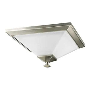 2 Light 120 volt Brushed Nickel Etched Opal Glass Ceiling Light Fixture 1