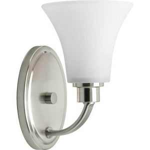 1 Light 120 volt Brushed Nickel Vanity Etched Glass Light Fixture 1