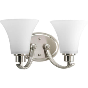 2 Light 120 volt Brushed Nickel Vanity Etched Glass Light Fixture 1