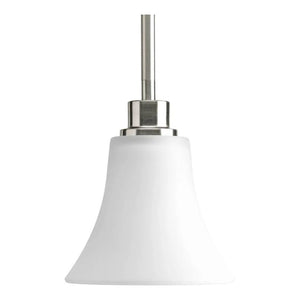 1 Light Brushed Nickel Etched Glass Shade Pendant Light Fixture 1
