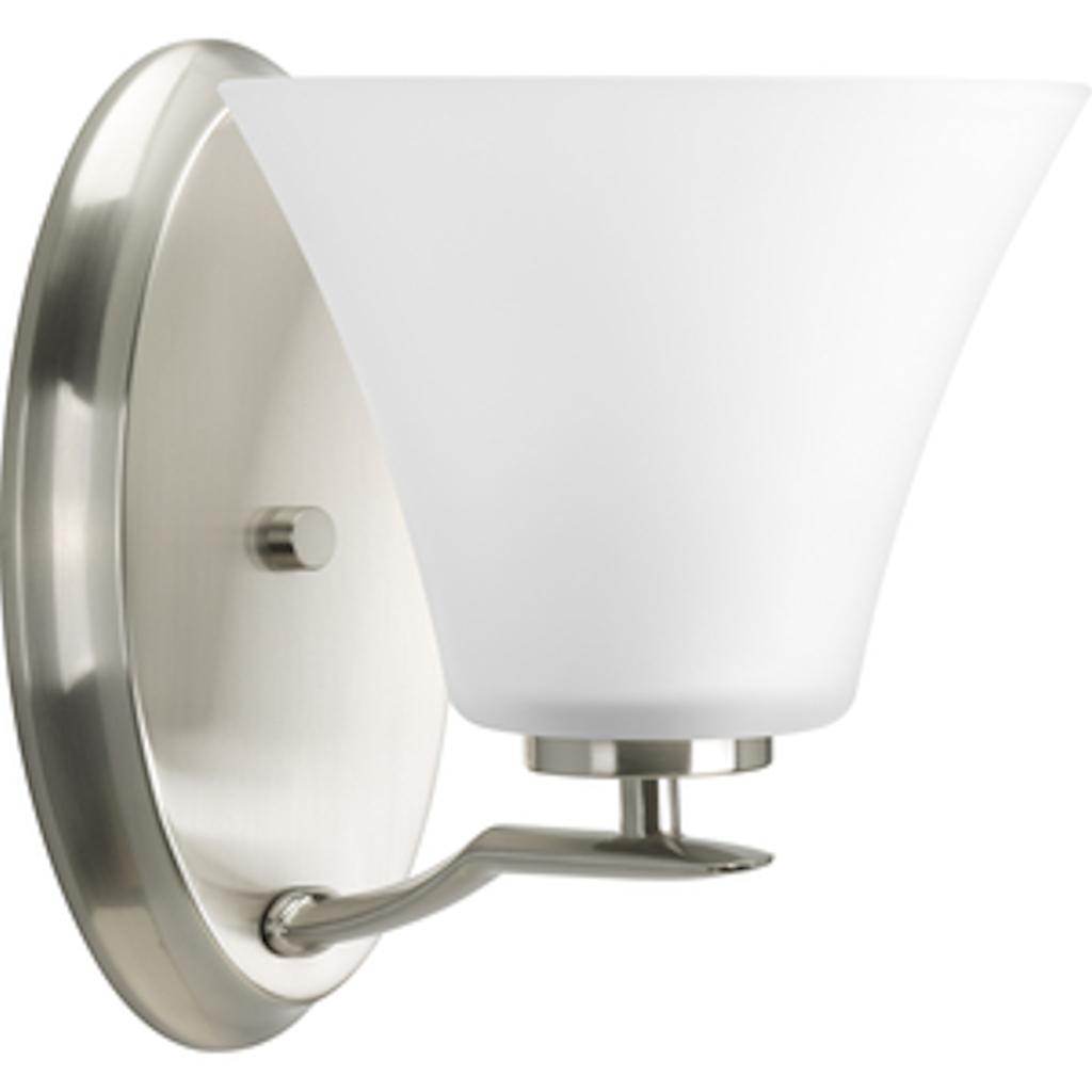 1 Light 120 volt Brushed Nickel Vanity Etched Glass Light Fixture 1