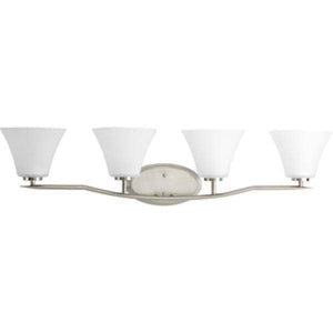 4 Light 120 volt Brushed Nickel Vanity Etched Glass Light Fixture 1
