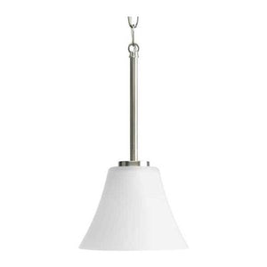 1 Light Brushed Nickel Etched Glass Shade Pendant Light Fixture 1
