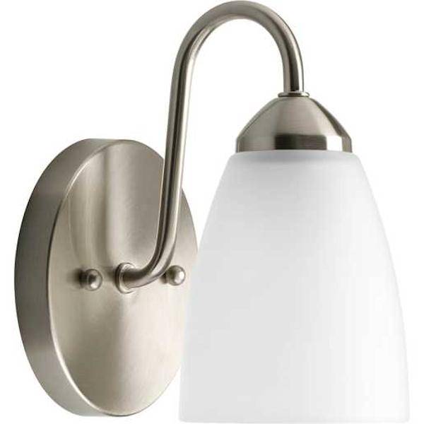 1 Light 120 volt Brushed Nickel Vanity Etched Glass Light Fixture 2