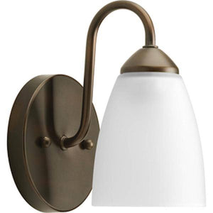 1 Light 120 volt Antique Bronze Vanity Etched Glass Light Fixture 2