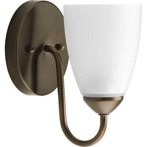 1 Light 120 volt Antique Bronze Vanity Etched Glass Light Fixture 1