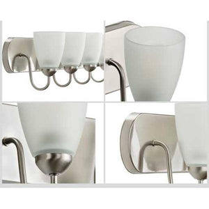 5 Light 120 volt Brushed Nickel Vanity Etched Glass Light Fixture 2