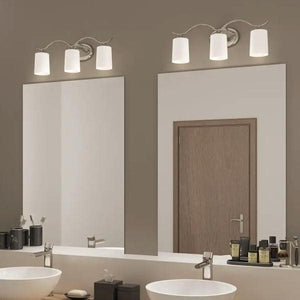 3 Light 120 volt Brushed Nickel Vanity Etched Glass Light Fixture 4