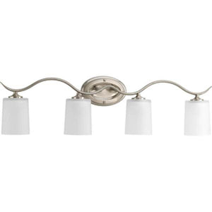 4 Light 120 volt Brushed Nickel Vanity Etched Glass Light Fixture 1