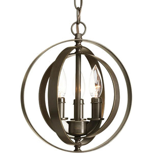 3 Light Antique Bronze Sphere Pendant Light Fixture 1