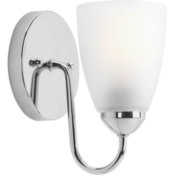 1 Light 120 volt Polished Nickel Vanity Etched Glass Light Fixture 1