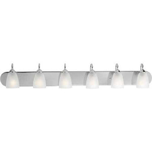 6 Light 120 volt Polished Chrome Vanity Etched Glass Light Fixture 2