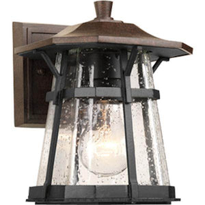 1 Light Espresso with Clear Seeded Glass Wall Light Fixture 1