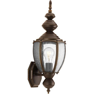 1 Light Antique Bronze with Clear Seeded Glass Medium Wall Light Fixture 2