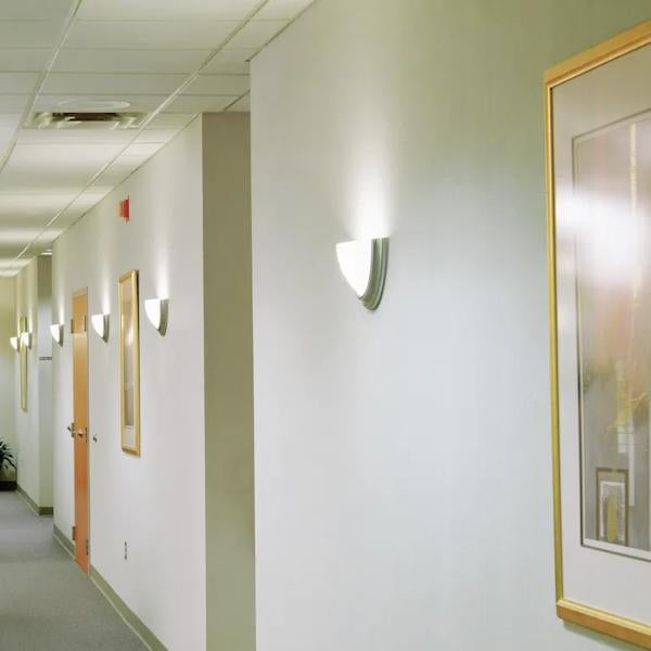 1 Light Brushed Nickel Satin White Glass Sconce Light Fixture 2