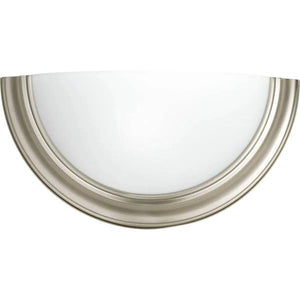 1 Light Brushed Nickel Satin White Glass Sconce Light Fixture 1