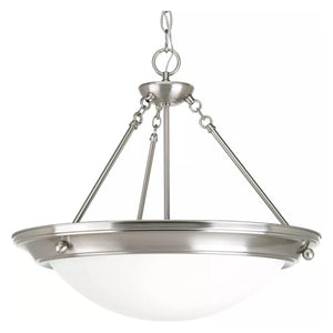 4 Light Brushed Nickel Satin White Glass Shade Pendant Light Fixture 1