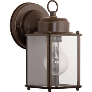 1 Light Antique Bronze with Clear Flat Glass Panel Wall Light Fixture 1