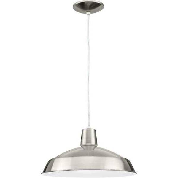 1 Light Brushed Nickel Dimmable Pendant Light Fixture 2