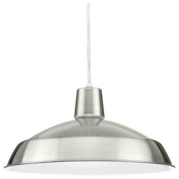 1 Light Brushed Nickel Dimmable Pendant Light Fixture 1