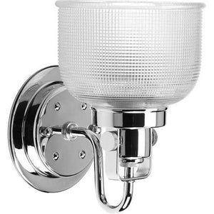 1 Light 120 volt Polished Chrome Vanity Clear Double Prismatic Glass Light Fixture 3
