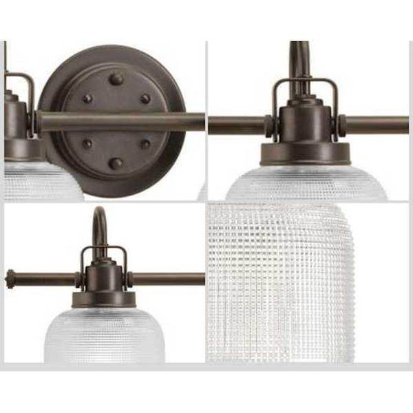 4 Light 120 volt Venetian Bronze Vanity Clear Double Prismatic Glass Light Fixture 2