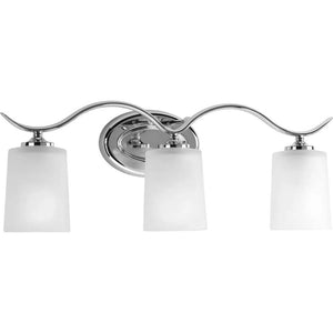 3 Light 120 volt Chrome Vanity Etched Glass Light Fixture 1