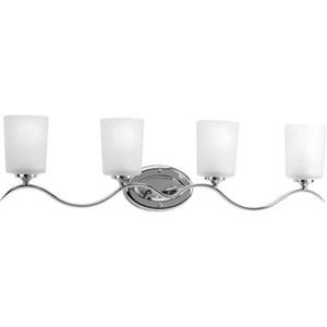 4 Light 120 volt Polished Chrome Vanity Etched Glass Light Fixture 2