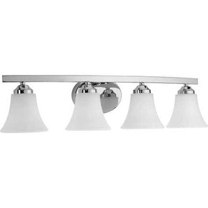 4 Light 120 volt Polished Chrome Vanity Etched Glass Light Fixture 2