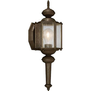 1 Light Antique Bronze with Clear Seeded Glass Wall Light Fixture 1