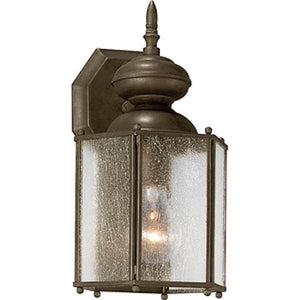 1 Light Antique Bronze with Clear Seeded Glass Wall Light Fixture 1