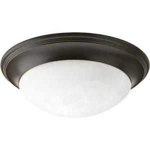 1 Light 120 volt Antique Bronze Alabaster Glass Bowl Ceiling Light Fixture 1