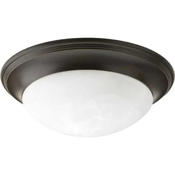 1 Light 120 volt Antique Bronze Alabaster Glass Bowl Ceiling Light Fixture 1