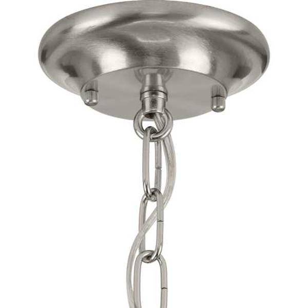 1 Light 17 watt 3000K Natural White Brushed Nickel Fresnel Glass Dimmable LED Pendant Light Fixture 4