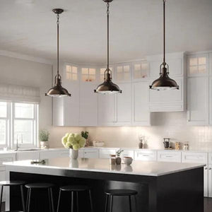 1 Light 17 watt 3000K Natural White Oil Rubbed Bronze Fresnel Glass Dimmable LED Pendant Light Fixture 3