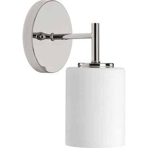 1 Light 120 volt Polished Nickel Vanity Etched White Glass Light Fixture 2
