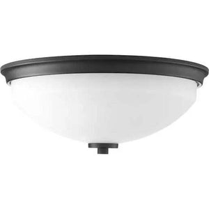 2 Light 120 volt Black Etched White Glass Bowl Ceiling Light Fixture 2