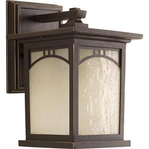 1 Light Antique Bronze with Umber Textured Glass Residence Wall Light Fixture 1