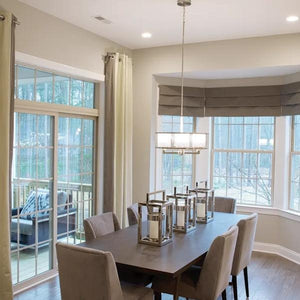4 Light Brushed Nickel Etched Parchment Glass Pendant Light Fixture 2
