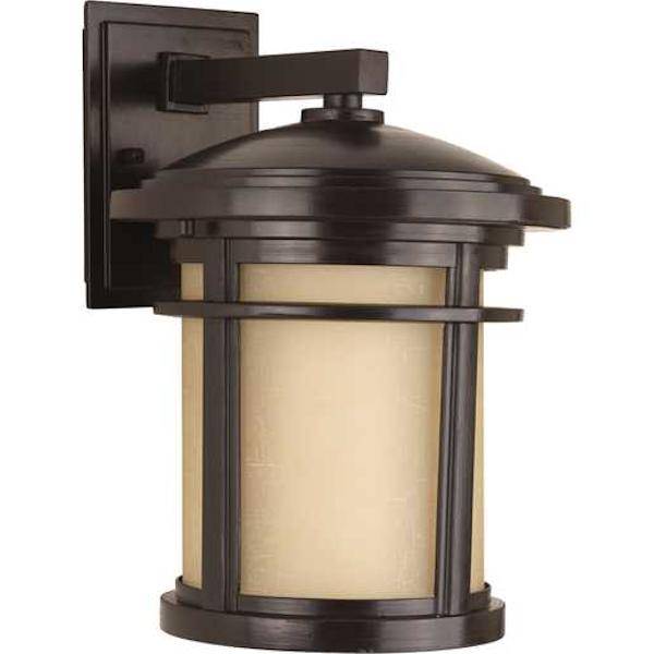 1 Light Antique Bronze with Etched Umber Linen Glass Wish Wall Light Fixture 1