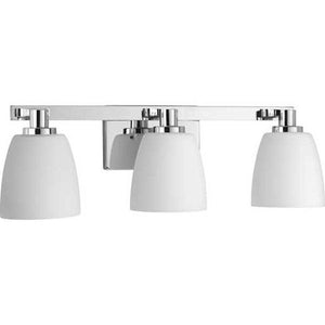 3 Light 120 volt Polished Chrome Vanity Etched Opal Glass Light Fixture 2