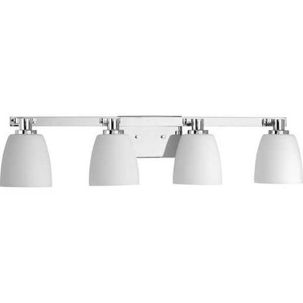 4 Light 120 volt Polished Chrome Vanity Etched Opal Glass Light Fixture 2
