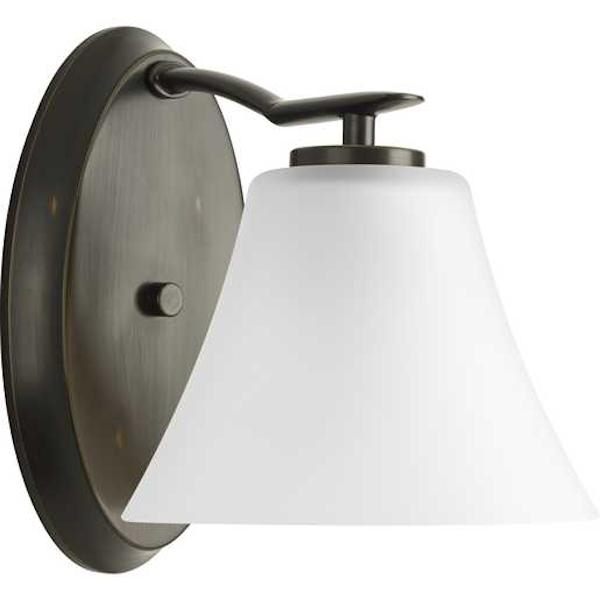 1 Light 120 volt Antique Bronze Vanity Clear Etched Glass Light Fixture 2